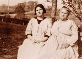Photograph of Carrie and Emma Buck at the Lynchburg Colony. Courtesy of M.E. Grenander Department of Special Collections, State University of New York at Albany.