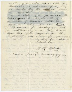 TR Roberts to Henry Wise letter