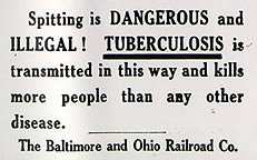 B&O Railroad anti-spitting card, 1917
