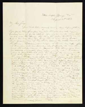 Pell Manning Letter, 1863