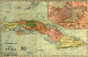 A map of Cuba