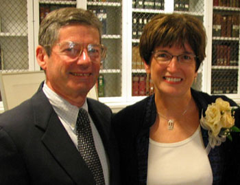 Dr. Robert Carey and Linda Watson at Linda's farewell