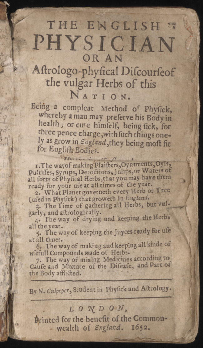 sample Culpeper title page