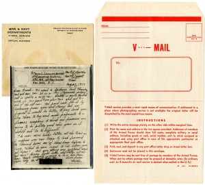 V-mail and letter from Lowther's mother