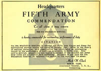 5th Army Commendation for 8th Evac