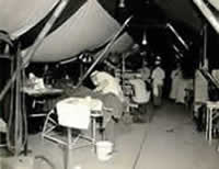 surgical tent in full operation