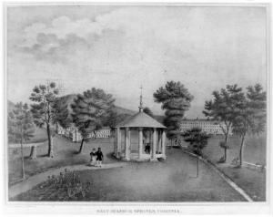 An early view of the pavilion at Salt Sulphur Springs {2}