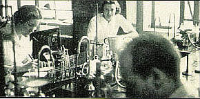 Medical students working in the labs