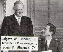 Colgate Darden transfers presidency to Edgar Shannon