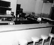 A view of the soda fountain in the new Hospital Snack Bar