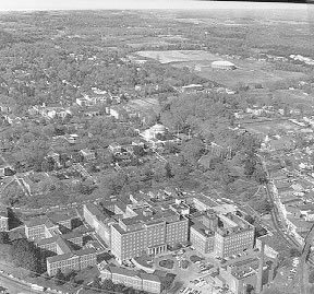 Aerial view of the University in 1968