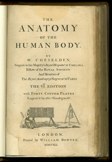 Cheselden, The Anatomy of the Human Body, title page