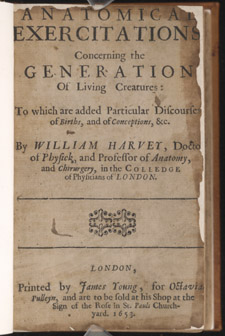Harvey, Anatomical Exercitations…, title page