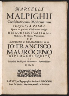 Malpighi, Consultationum medicinalium…, title page