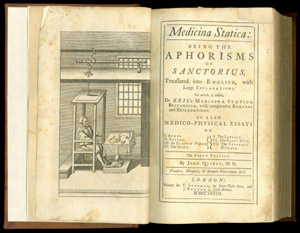 Santorio, Medicina statica…, frontispiece and title page