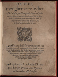 England and Wales…, Orders Thought Meete by Her Maiestie…, title page