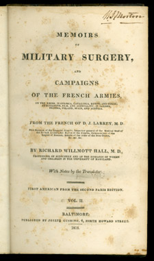 Larrey, Memoirs of Military Surgery…, title page