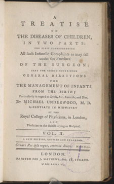 Underwood, A Treatise on the Diseases of Children…, title page