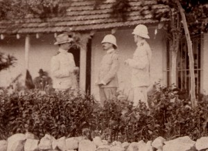 Aristides Agramonte, Jesse Lazear, and James Carroll (l.-r.) in Cuba, August 1900. Philip S. Hench Walter Reed Yellow Fever Collection, 1806-1995, Box-folder 76:5. Historical Collections, Claude Moore Health Sciences Library, University of Virginia.